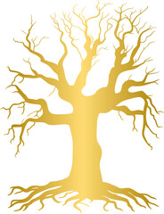 Golden dead tree, gold dry tree