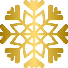 Weather golden icon, gold snowflake icon