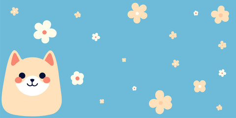 Happy cute sweet wallpaper blue background vector
