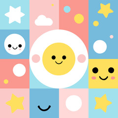 Happy cute sweet wallpaper background vector