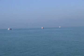 A fleet of Ships sets sail from Teknaf JT, bound for the stunning coral paradise of St. Martin Island, Bangladesh