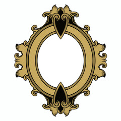 Obraz premium frame, border vector vintage ornament with carved motif