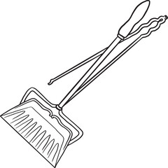 vector icon symbol illustration equipment tool work object broom