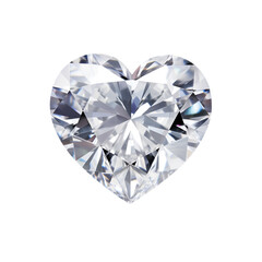 Fototapeta premium Capture the Perfect Valentine’s Day Gift: Heart Diamond in Product Photography, Isolated on Transparent Background, PNG
