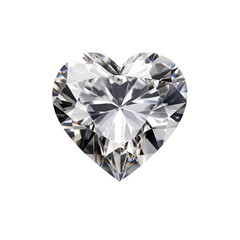 Fototapeta premium The Perfect Gift for Valentine’s Day: Product Photography of Heart Diamond, Isolated on Transparent Background, PNG