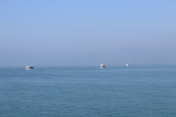 A fleet of Ships sets sail from Teknaf JT, bound for the stunning coral paradise of St. Martin Island, Bangladesh