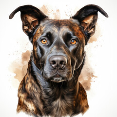 Obraz premium watercolor Dutch Shepherd clipart, Generative Ai