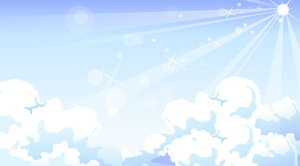 Beutyfullcartoon sky backkground with light effect vector illustration