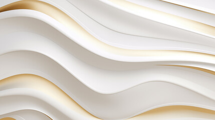 Abstract white wavy background with streaks of gold color. Textured backdrop. Elegant white modern...