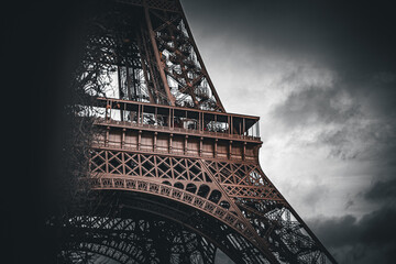 The Eiffel Tower under Moody Skies - Paris, France