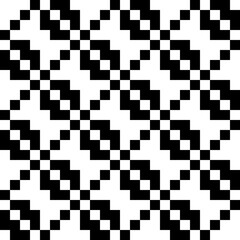 Squares, figures seamless pattern. Folk wallpaper. Checks, shapes ornate. Geometric background. Tribal motif. Ethnic ornament. Textile print, web design, geometry abstract. Geometrical image. Vector.