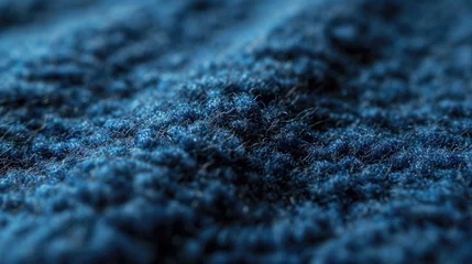Abwaschbare Fototapete Makrofotografie Blue Felt Texture: Macro Closeup Background for Textile and Design