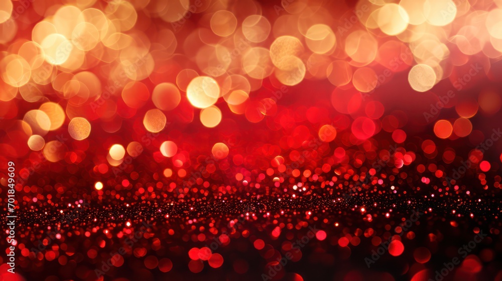 Poster Abstract red background with sparkling effect and glitters