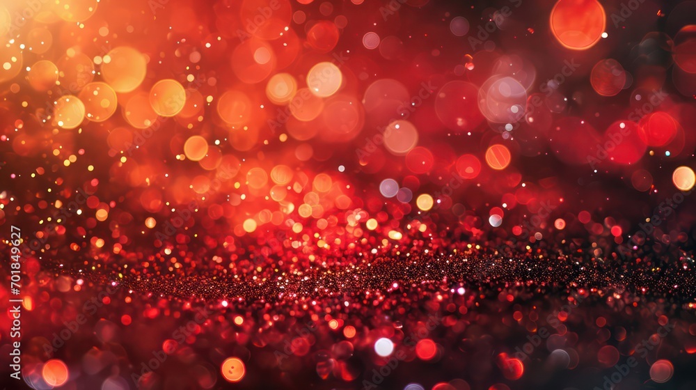 Poster abstract red background with sparkling effect and glitters