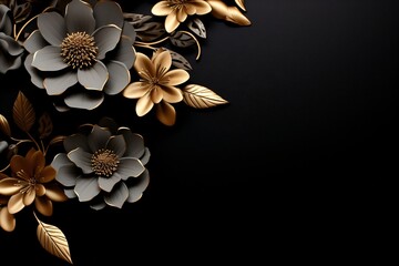 flowers on black background