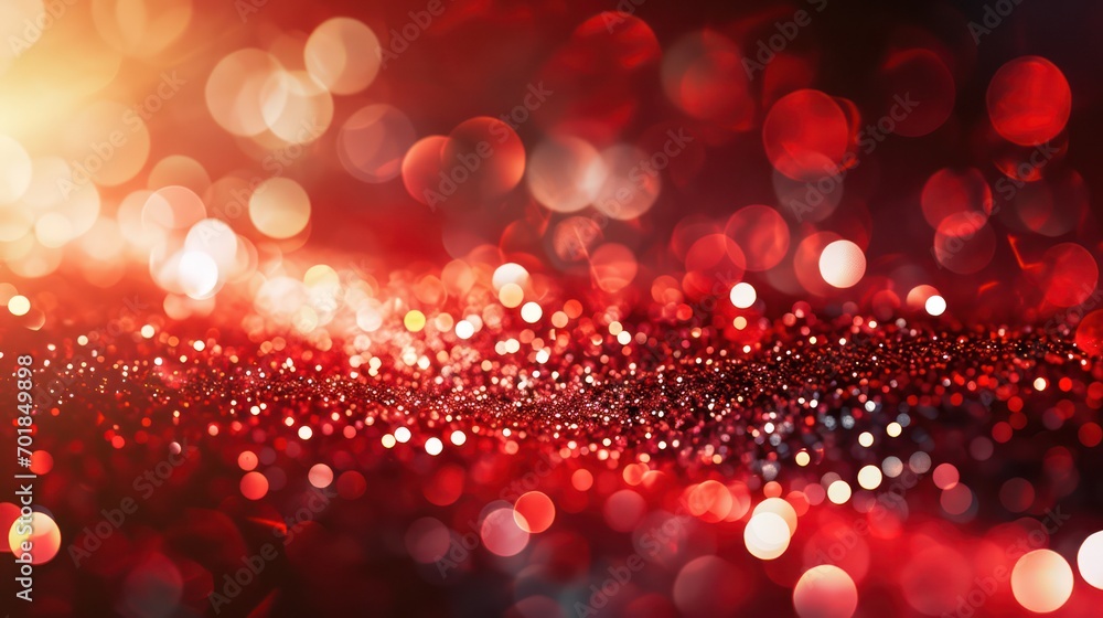 Poster abstract red background with sparkling effect and glitters