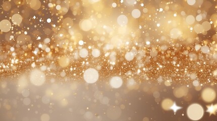 silver and golden christmas particles and sprinkles for a holiday celebration like christmas or new year. shiny white lights. wallpaper background for ads or gifts wrap and web design.