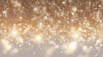 Obraz na płótnie Canvas silver and golden christmas particles and sprinkles for a holiday celebration like christmas or new year. shiny white lights. wallpaper background for ads or gifts wrap and web design.