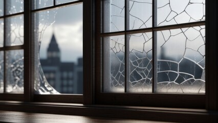 cracked window ai generated