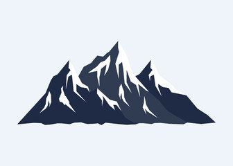 Three layer Snow Mountain in dark blue color landscape