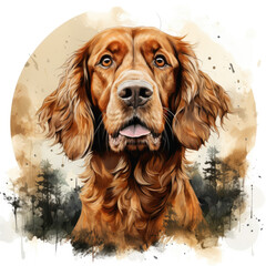 watercolor English Cocker Spaniel clipart, Generative Ai