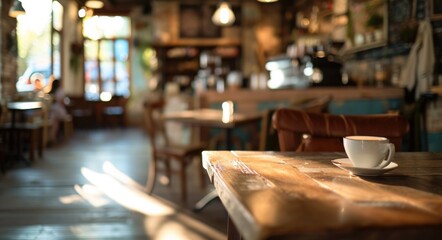 Blurred Coffee Shop Interior in Abstract Background for Design and Business