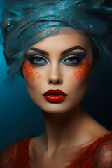 Elegant Beauty: Model in Makeup Glamour