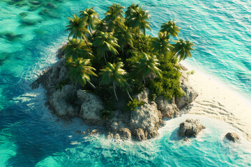 Naklejka na ściany i meble Azure Dreams: Island Escape