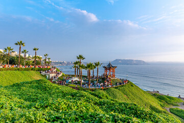 The chinese park, in the tourist malecon of Miraflores, Lima Peru