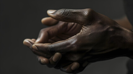 hand model, focusing on the natural beauty and intricate details of the hand without any jewelry. The shot captures the hand in a relaxed, natural position, emphasizing the fine lines, textures