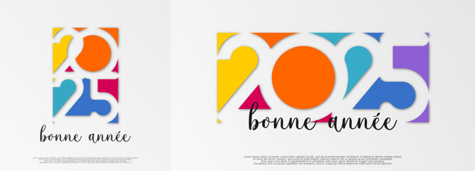 Bonne année - meilleurs vœux 2025 - vecteur pour affiche, bannière, salutation et célébration du nouvel an 2025.