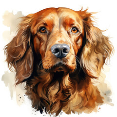 watercolor English Cocker Spaniel clipart, Generative Ai