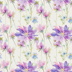 seamless watercolor floral abstract colorful wallpaper