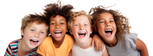 Happy kids having fun, cut out