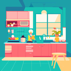 kitchen vector illustration