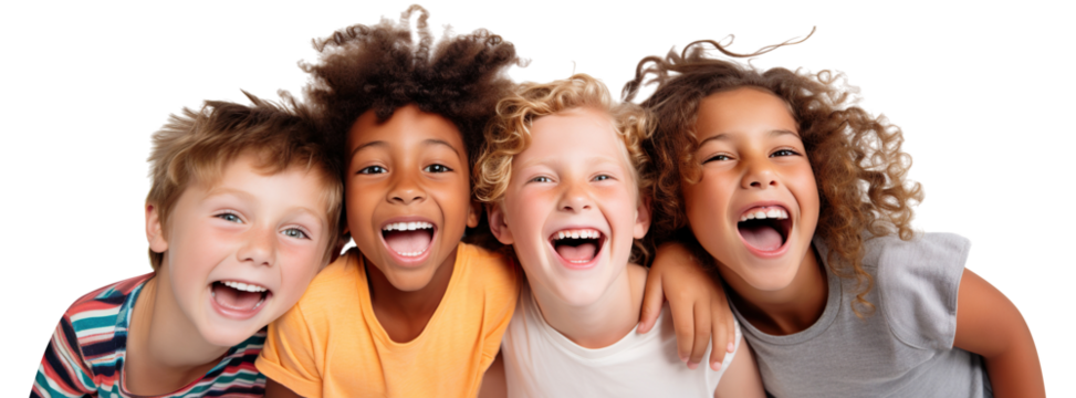 Happy kids having fun, cut out