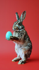 Fototapeta premium Rabbit holding a notice