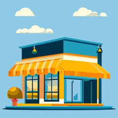 Obraz premium vector illustration of a restaurant facade