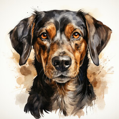 Fototapeta premium watercolor English Foxhound clipart, Generative Ai