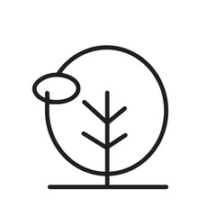 Tree Line Icon Set Vector