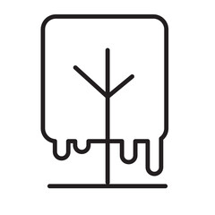 Tree Line Icon Set Vector