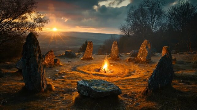 A stone circle for practicing magical rituals and contact with the gods