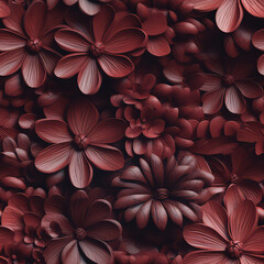 Seamless vintage flowers leather texture background