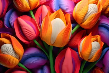 A beautiful floral background wallpaper design with tulip flowers