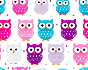 Obraz premium seamless pattern with owls