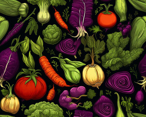 seamless pattern with vegetables