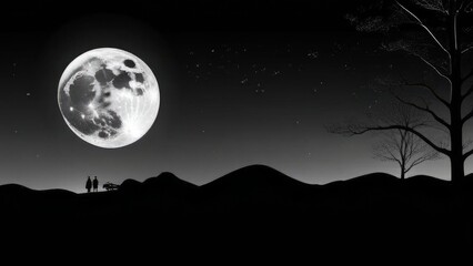 Fototapeta na wymiar moon in the night ai generated