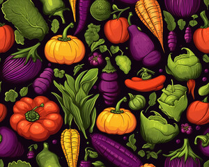 seamless pattern with vegetables