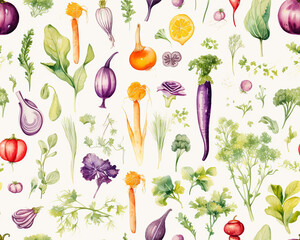 seamless pattern with vegetables