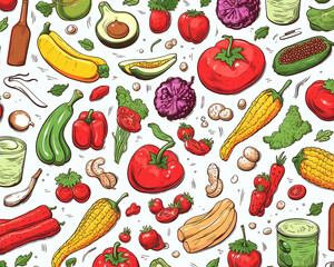seamless pattern with vegetables